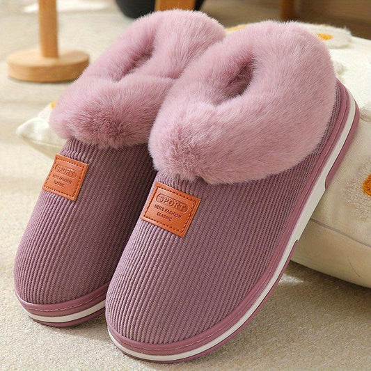 Women's Plush Lined Winter Indoor Slippers Warm & Comfy Slip On Anti skid Slides