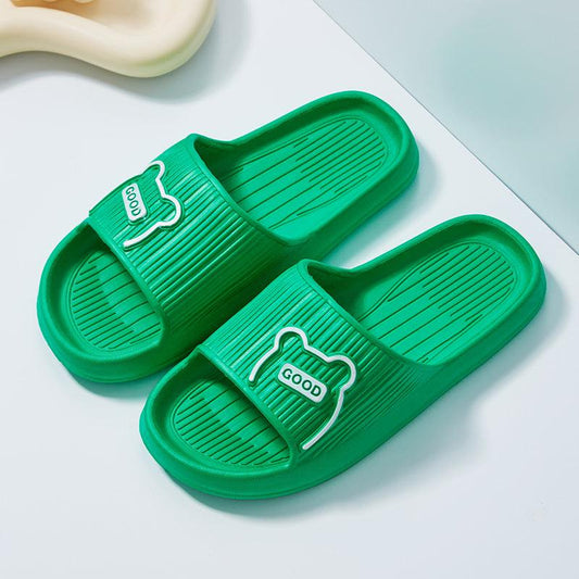 Women's Solid Slippers Open Toe Non slip Flat Indoor Bathroom Shoes
