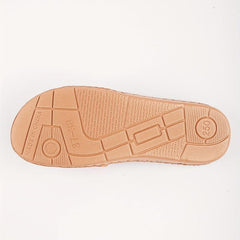 Women's Colorblock Flat Sandals Slip On Open Toe Non slip Linen Sole Slides