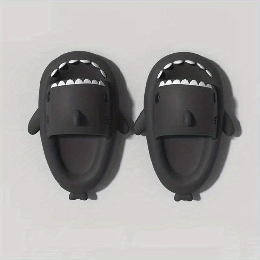 Funny Cartoon Shark Slippers Open Toe Solid Quick Drying Slide Sandals