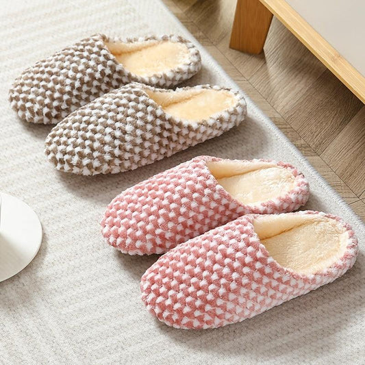 Women's Plush Lined Slippers Comfy Closed Toe House Shoes