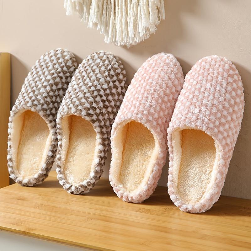 Women's Plush Lined Slippers Comfy Closed Toe House Shoes