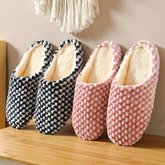 Women's Plush Lined Slippers Comfy Closed Toe House Shoes