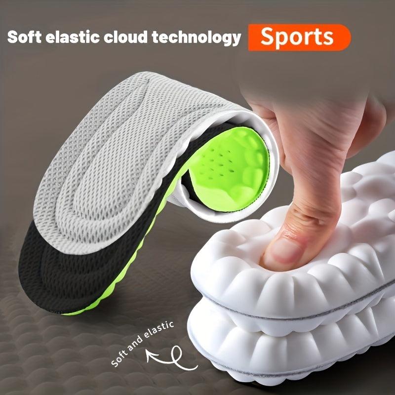 4D Orthopedic Sport Insoles Soft Breathable High elasticity Shock Absorption