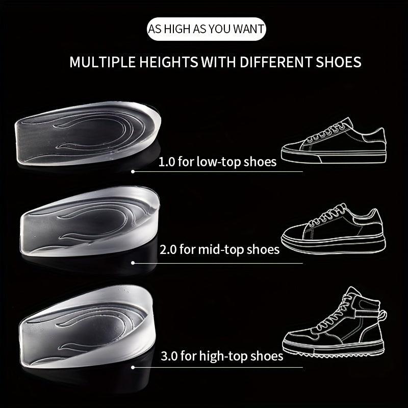 Silicone Gel Height Increase Insole Heel Lifting Inserts Foot Care Protector