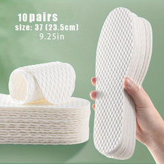 10 Pairs Disposable Insoles Sweat Absorbing Deodorizing Breathable No Clean