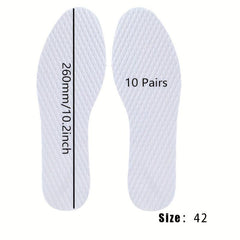 10 Pairs Disposable Insoles Sweat Absorbing Deodorizing Breathable No Clean
