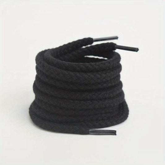 Linen Weave 7mm Round Shoelace High Canvas Sneakers