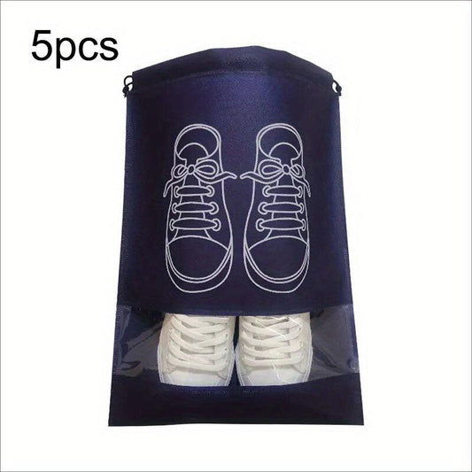 5pcs Shoes Storage Bag Closet Organizer Non-woven Portable Travel Bag