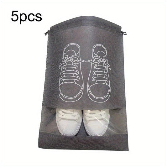 5pcs Shoes Storage Bag Closet Organizer Non-woven Portable Travel Bag