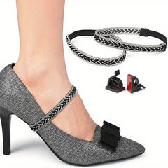 2pcs Rhinestone Elastic Band Shoe Strap Crystal Shoelace High Heel Strap