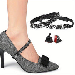 2pcs Rhinestone Elastic Band Shoe Strap Crystal Shoelace High Heel Strap