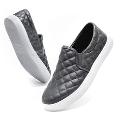 Women's Quilted Flat Loafers Casual Slip On Shoes