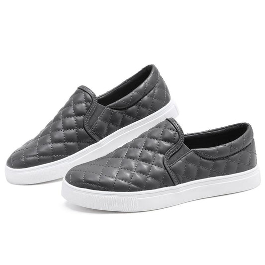 Women's Quilted Flat Loafers Casual Slip On Shoes