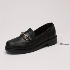 Women's Metal Decor Chunky Loafers Slip On Shoes