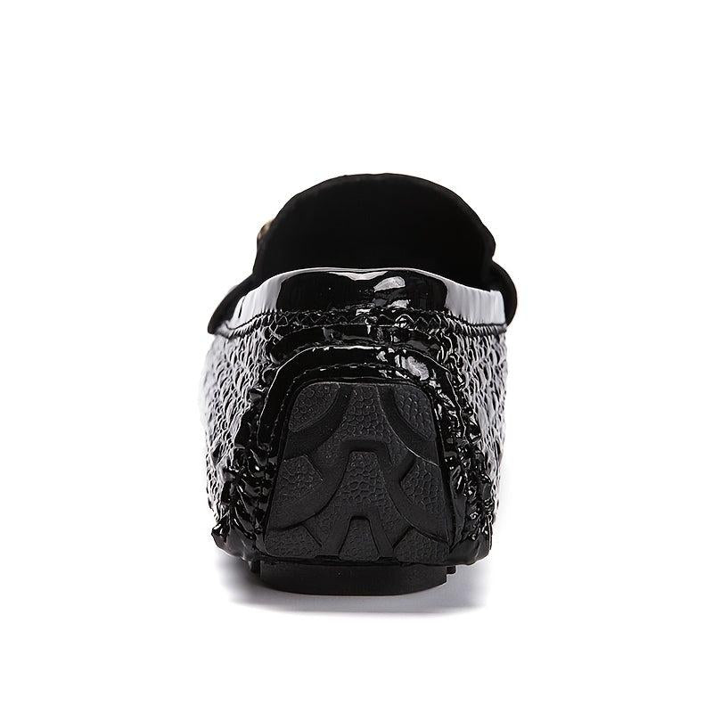 Women's Metal Chain Loafers Patent Leather Non Slip Flats