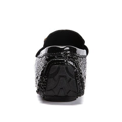 Women's Metal Chain Loafers Patent Leather Non Slip Flats