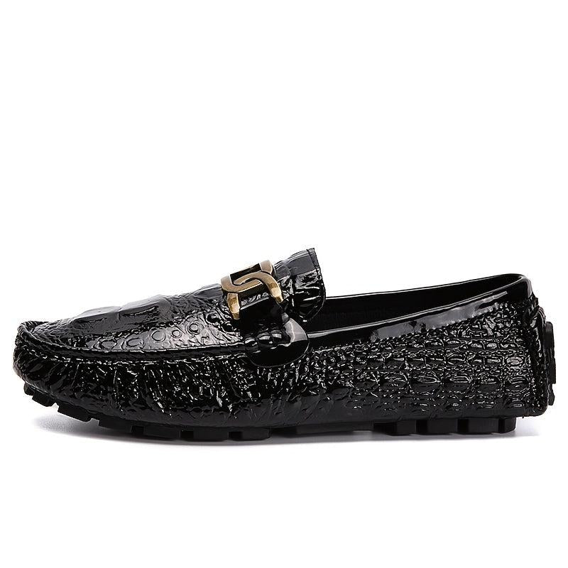 Women's Metal Chain Loafers Patent Leather Non Slip Flats