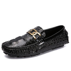 Women's Metal Chain Loafers Patent Leather Non Slip Flats