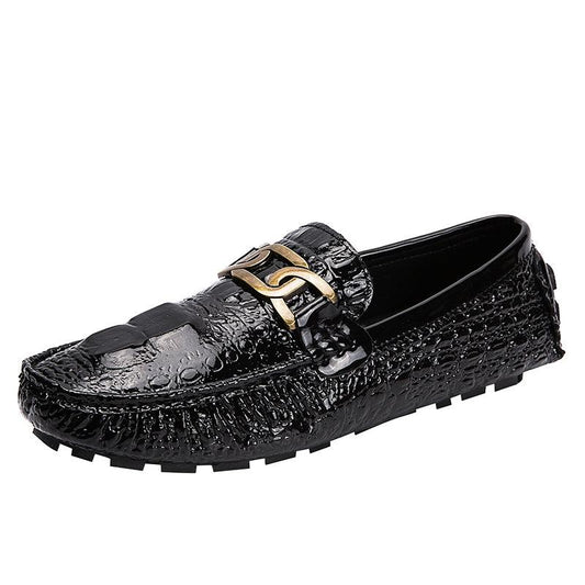 Women's Metal Chain Loafers Patent Leather Non Slip Flats