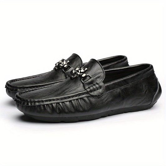 Women's Metal Decor Flat Loafers Soft Sole Slip On Shoes