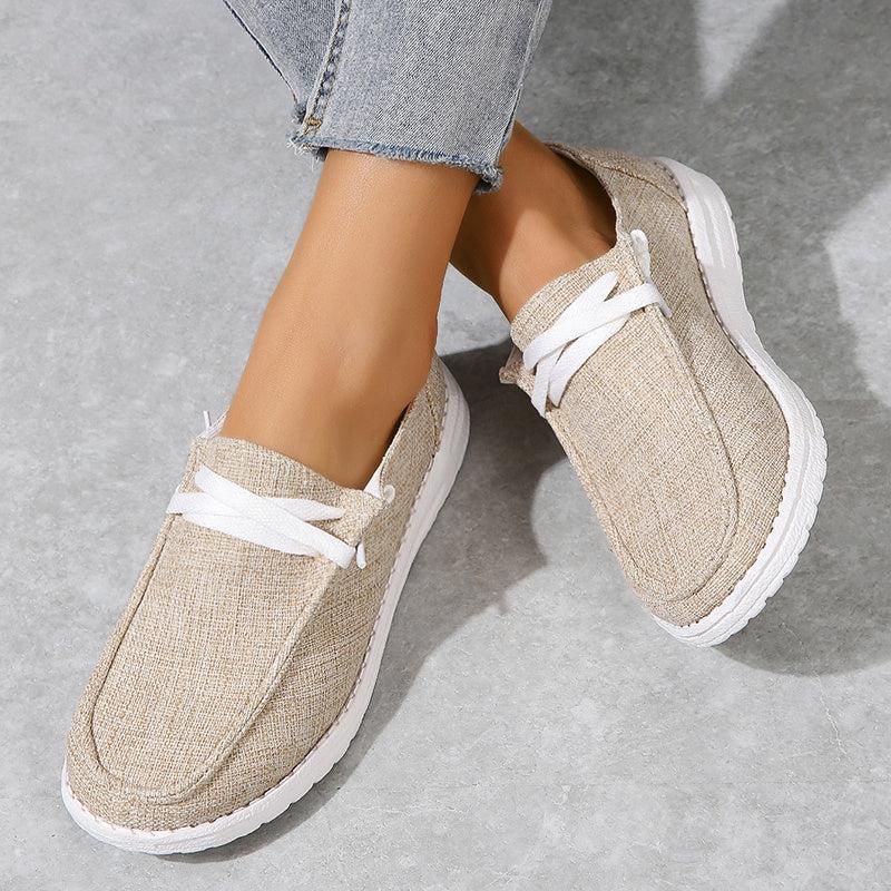 Women's Lace Up Loafer Shoes Lightweight Slip On Shoes Women's Outdoor Footwear