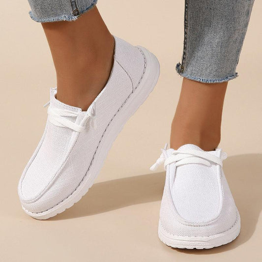 Women's Lace Up Loafer Shoes Lightweight Slip On Shoes Women's Outdoor Footwear