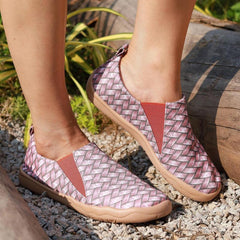 Women's Braided Canvas Slip On Flat Shoes Lightweight Casual Outdoor Travel