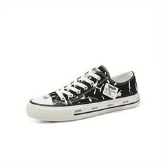 Women's Flat Canvas Lace Up Shoes Low Top Comfortable Casual Walking Shoes