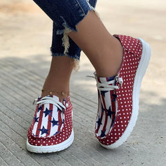 Women's Star & Striped Canvas Shoes Low Top Sneakers