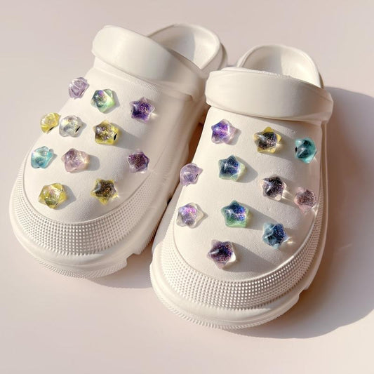 22pcs Glittery Pentagram Colorful Shoe Accessories for Girls