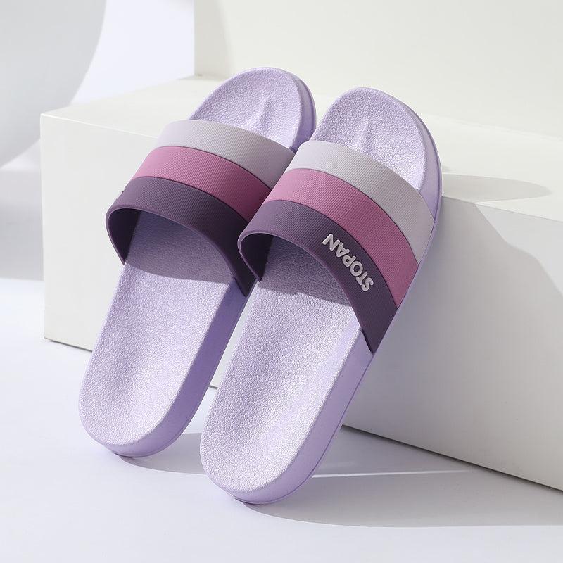 Striped Non Slip Quick drying Slippers Soft Sole Men Women Comfort Slide