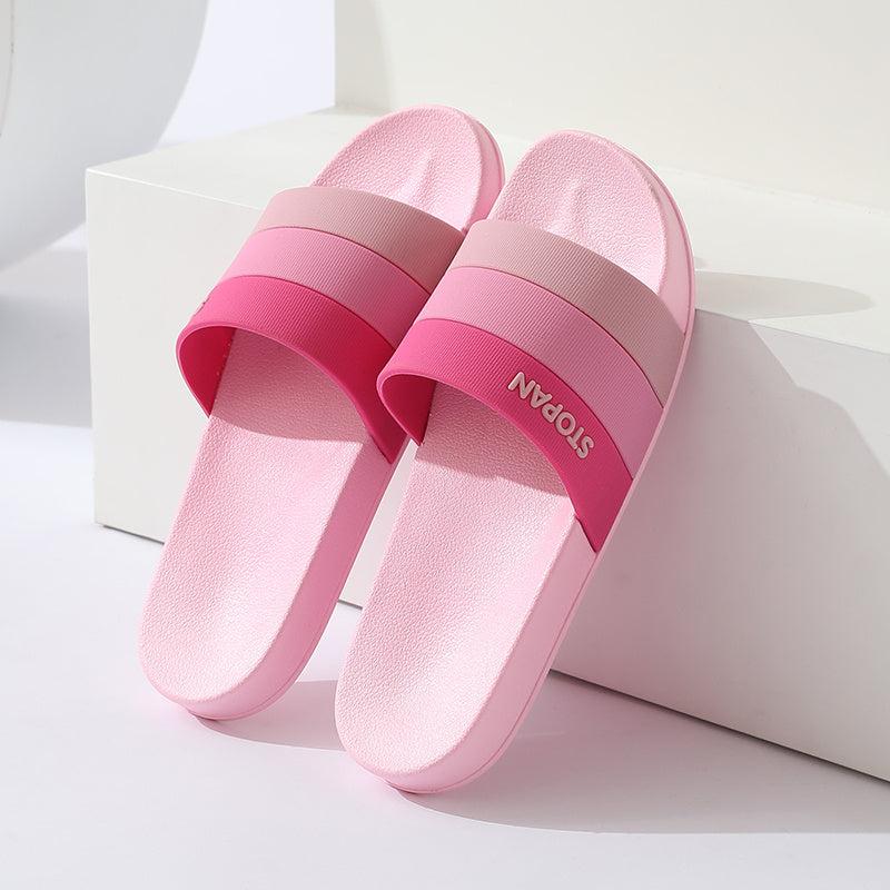 Striped Non Slip Quick drying Slippers Soft Sole Men Women Comfort Slide