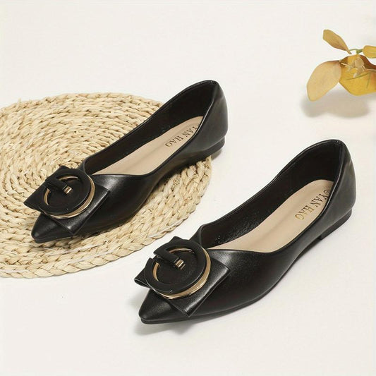 Women's Pointed Toe Flats Soft Sole Solid Slip On Shoes