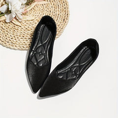 Women's Satin Ballet Flats Pointed Toe Soft Sole Slip On Shoes