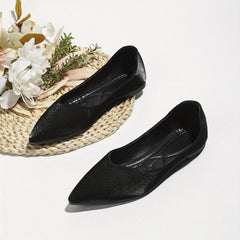 Women's Satin Ballet Flats Pointed Toe Soft Sole Slip On Shoes