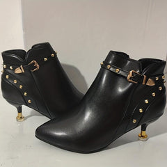 Women's Studded Stiletto Heels Faux Leather Pumps
