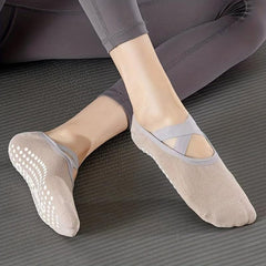 5 Pairs Anti Slip Yoga Socks for Exercise Fitness Indoor Jump Rope Dance Socks