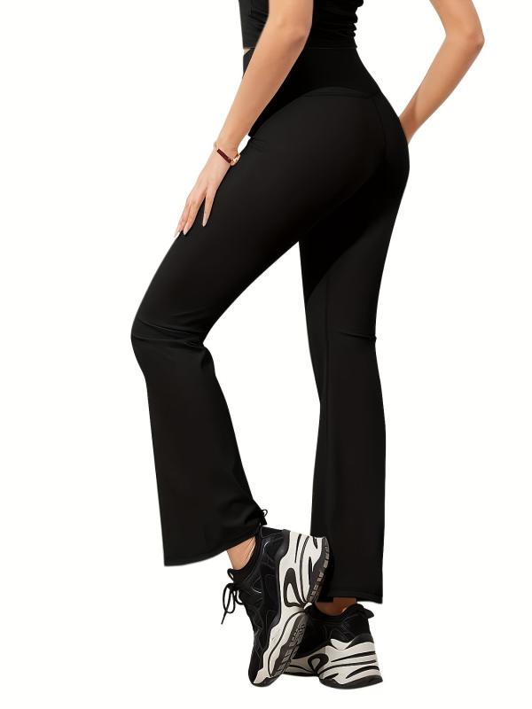 High Waist Bootcut Leggings Solid Sports Fitness Yoga Running Trousers