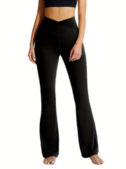 High Waist Bootcut Leggings Solid Sports Fitness Yoga Running Trousers