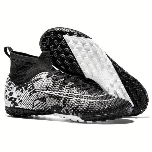 Boy's High Top Turf Soccer Cleats Anti-Skid Lace Up TF Football Boots