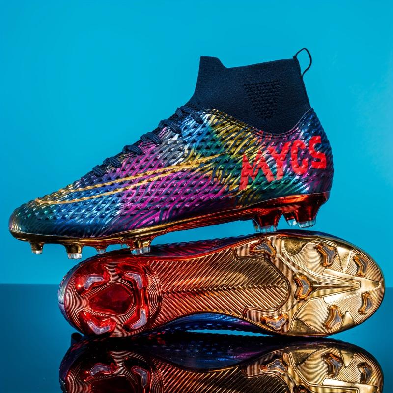 Kids Teenagers Unisex AG Cleat Football Boots Anti-skid Breathable Lace Up Shoes