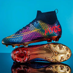Kids Teenagers Unisex AG Cleat Football Boots Anti-skid Breathable Lace Up Shoes