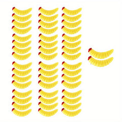 50pcs Soft Fishing Worm Baits Silicone Lures for Bass Fishing Tackle