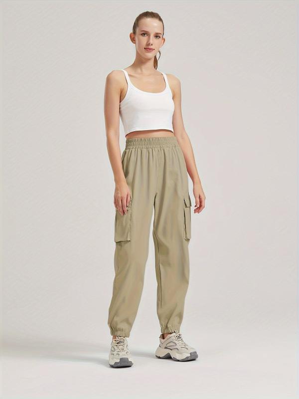 Casual Joggers Sweatpant Cargo Loose High Waisted Pants With Pockets