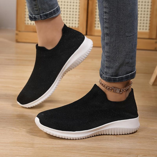 Women's Knit Walking Shoes Running Shoes Slip on Sports Sneakers