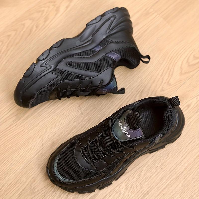 Breathable Heightened Sole Mesh Running Shoes Lightweight Non slip Sneakers