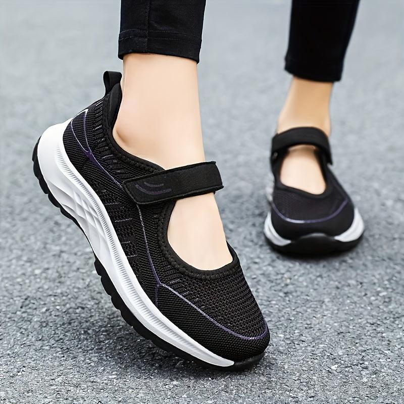 Women's Backless Walking Shoes Flying Woven Slip on Sneakers