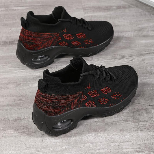Argyle Pattern Sneakers With Air Cushion Height Increased Running Shoes