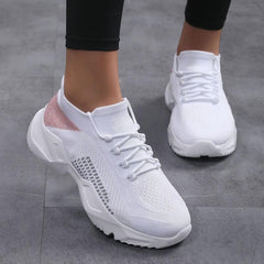Women's Weaving Sneakers Non Slip Comfortable Lace Up Running Shoes